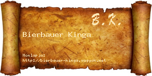 Bierbauer Kinga névjegykártya